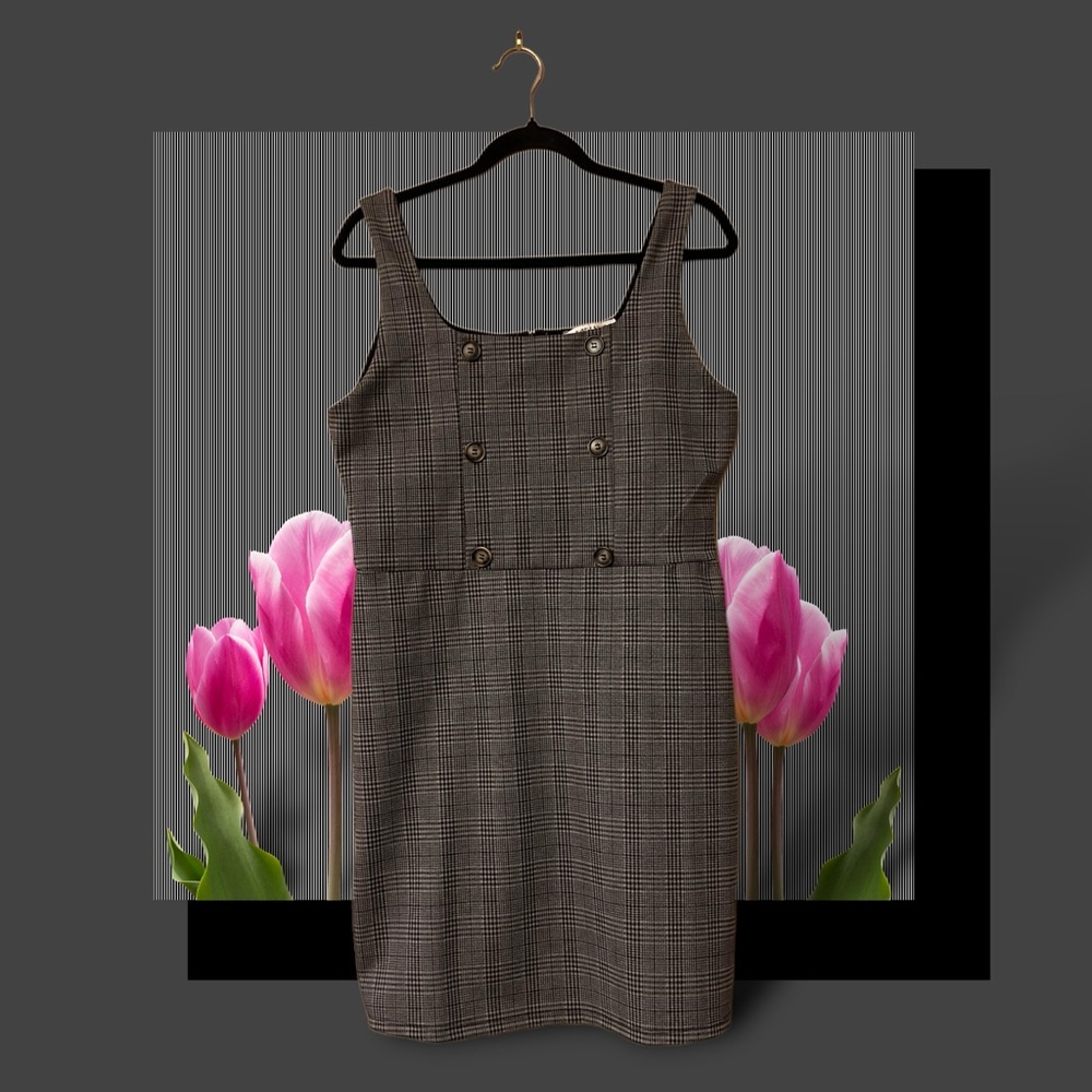 Purple Snow Grey & Black Plaid Dress